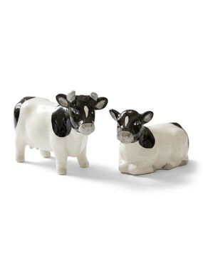 Vintage Otagiri Cow Salt And Pepper Shaker Black White Holstein Farmhouse Decor